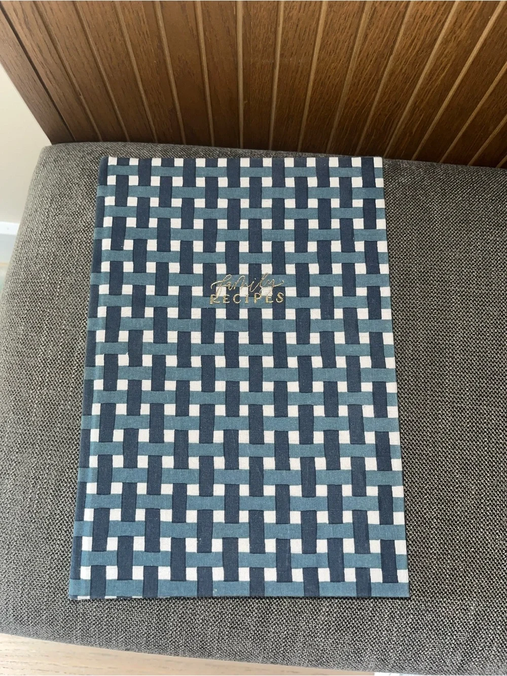 Navy Gingham Heirloom Recipe Book